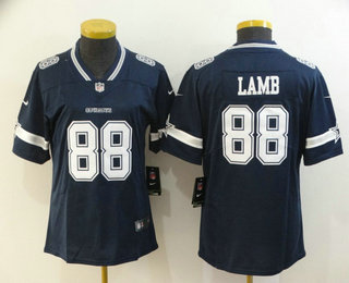 Women's Dallas Cowboys #88 CeeDee Lamb Navy Blue 2020 NEW Vapor Untouchable Stitched NFL Nike Limited Jersey
