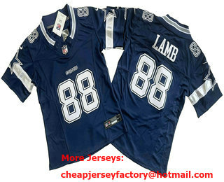 Women's Dallas Cowboys #88 CeeDee Lamb Navy Blue 2023 FUSE Vapor Limited Stitched Jersey