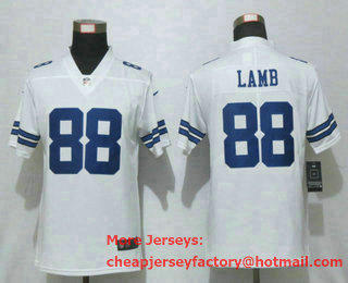 Women's Dallas Cowboys #88 CeeDee Lamb White 2020 NEW Vapor Untouchable Stitched NFL Nike Limited Jersey