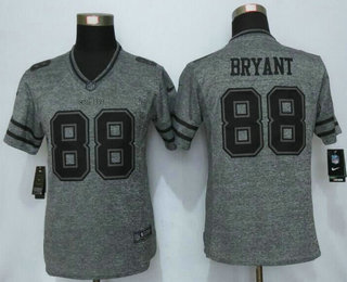 Women's Dallas Cowboys #88 Dez Bryant Nike Gray Gridiron 2015 NFL Gray Limited Jersey