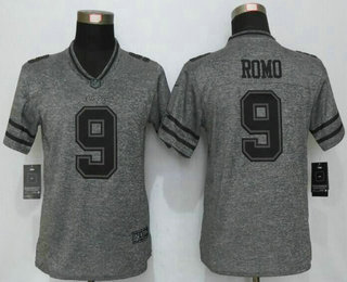 Women's Dallas Cowboys #9 Tony Romo Nike Gray Gridiron 2015 NFL Gray Limited Jersey