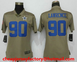Women's Dallas Cowboys #90 Demarcus Lawrence Olive 2017 Salute To Service Stitched NFL Nike Limited Jersey