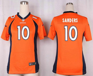 Women's Denver Broncos #10 Emmanuel Sanders Orange Team Color Stitched NFL Nike Game Jersey