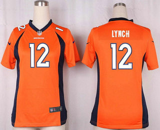 Women's Denver Broncos #12 Paxton Lynch Orange Team Color Stitched NFL Nike Game Jersey