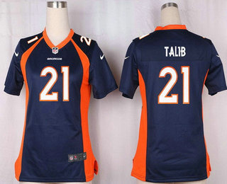 Women's Denver Broncos #21 Aqib Talib Navy Blue Alternate Stitched NFL Nike Game Jersey