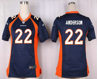 Women's Denver Broncos #22 C. J. Anderson Navy Blue Alternate Stitched NFL Nike Game Jersey