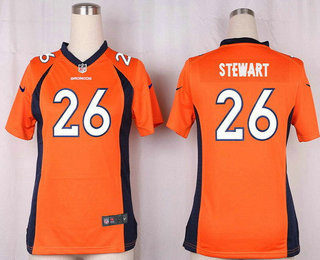 Women's Denver Broncos #26 Darian Stewart Orange Team Color Stitched NFL Nike Game Jersey