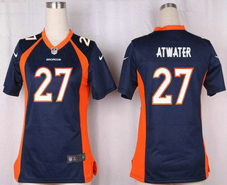 Women's Denver Broncos #27 Steve Atwater Navy Blue Alternate Stitched NFL Nike Game Jersey