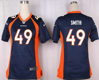 Women's Denver Broncos #49 Dennis Smith Navy Blue Alternate Stitched NFL Nike Game Jersey