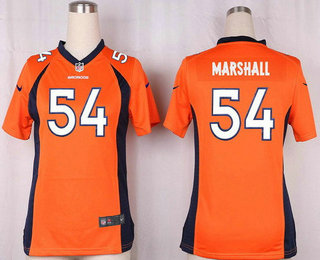 Women's Denver Broncos #54 Brandon Marshall Orange Team Color Stitched NFL Nike Game Jersey