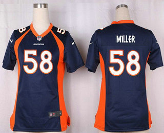 Women's Denver Broncos #58 Von Miller Navy Blue Alternate Stitched NFL Nike Game Jersey