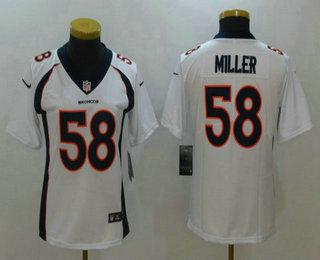 Women's Denver Broncos #58 Von Miller White 2017 Vapor Untouchable Stitched NFL Nike Limited Jersey