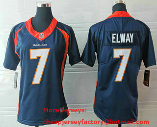 Women's Denver Broncos #7 John Elway Navy Blue 2017 Vapor Untouchable Stitched NFL Nike Limited Jersey