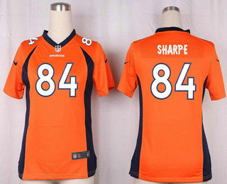 Women's Denver Broncos #84 Shannon Sharpe Orange Team Color Stitched NFL Nike Game Jersey