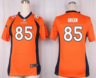 Women's Denver Broncos #85 Virgil Green Orange Team Color Stitched NFL Nike Game Jersey