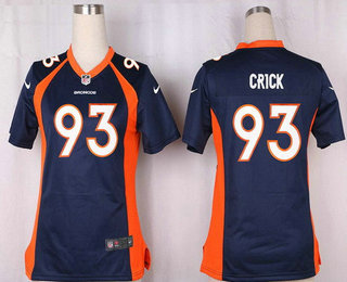 Women's Denver Broncos #93 Jared Crick Navy Blue Alternate Stitched NFL Nike Game Jersey
