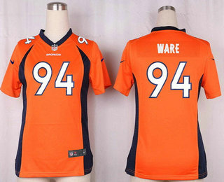 Women's Denver Broncos #94 DeMarcus Ware Orange Team Color Stitched NFL Nike Game Jersey