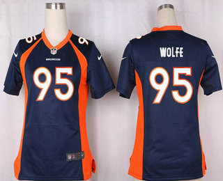 Women's Denver Broncos #95 Derek Wolfe Navy Blue Alternate Stitched NFL Nike Game Jersey