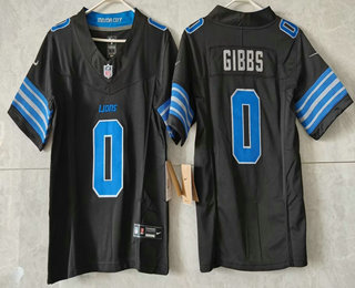 Women's Detroit Lions #0 Jahmyr Gibbs Limited Black FUSE Jersey