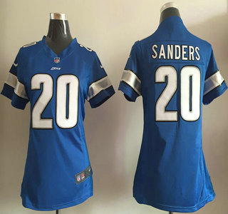 Women's Detroit Lions #20 Barry Sanders Nike Light Blue Game Jersey