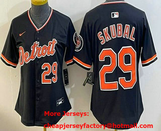 Women's Detroit Tigers #29 Tarik Skubal Black Stadium Jersey