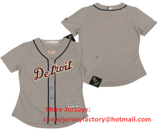Women's Detroit Tigers Blank Alternate Grey MLB Cool Base Jersey