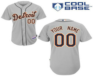 Women's Detroit Tigers Home Gray Customized Jersey
