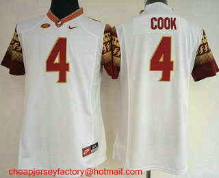 Women's Florida State Seminoles #4 Dalvin Cook White Stitched College Football Nike NCAA Jersey