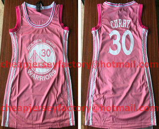 Women's Golden State Warriors #30 Stephen Curry Pink Swingman NBA Jersey