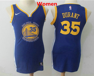 Women's Golden State Warriors #35 Kevin Durant Royal Blue 2017-2018 Nike Swingman Stitched NBA Jersey