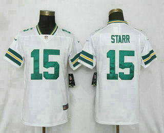Women's Green Bay Packers #15 Bart Starr White 2017 Vapor Untouchable Stitched NFL Nike Limited Jersey