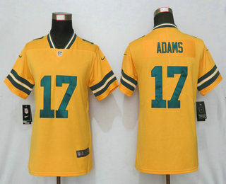 Women's Green Bay Packers #17 Davante Adams Gold 2019 Inverted Legend Stitched NFL Nike Limited Jersey