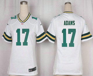 Women's Green Bay Packers #17 Davante Adams White Road Stitched NFL Nike Game Jersey