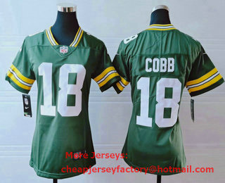 Women's Green Bay Packers #18 Randall Cobb Green 2017 Vapor Untouchable Stitched NFL Nike Limited Jersey