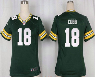 Women's Green Bay Packers #18 Randall Cobb Green Team Color Stitched NFL Nike Game Jersey