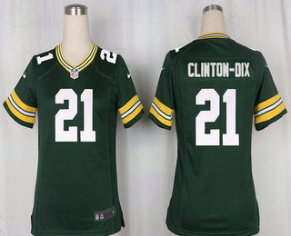 Women's Green Bay Packers #21 Ha Ha Clinton-Dix Green Team Color Stitched NFL Nike Game Jersey