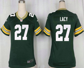 Women's Green Bay Packers #27 Eddie Lacy Green Team Color Stitched NFL Nike Game Jersey