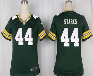 Women's Green Bay Packers #44 James Starks Green Team Color Stitched NFL Nike Game Jersey