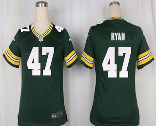 Women's Green Bay Packers #47 Jake Ryan Green Team Color Stitched NFL Nike Game Jersey