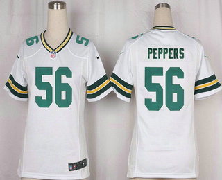 Women's Green Bay Packers #56 Julius Peppers White Road Stitched NFL Nike Game Jersey