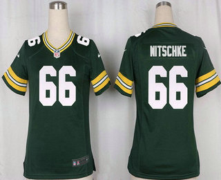 Women's Green Bay Packers #66 Ray Nitschke Green Team Color Stitched NFL Nike Game Jersey