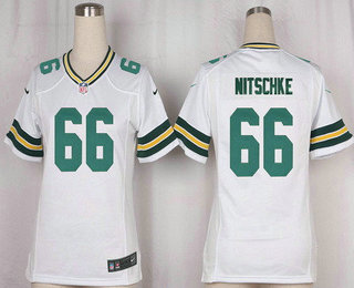 Women's Green Bay Packers #66 Ray Nitschke White Road Stitched NFL Nike Game Jersey