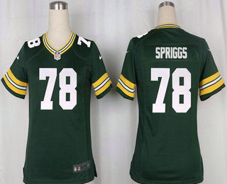 Women's Green Bay Packers #78 Jason Spriggs Green Team Color Stitched NFL Nike Game Jersey
