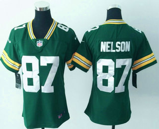 Women's Green Bay Packers #87 Jordy Nelson Green 2017 Vapor Untouchable Stitched NFL Nike Limited Jersey