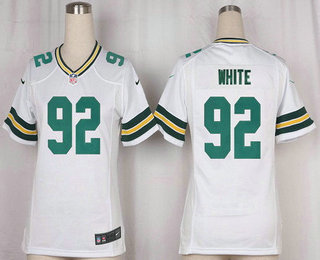 Women's Green Bay Packers #92 Reggie White White Road Stitched NFL Nike Game Jersey