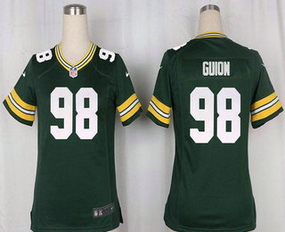 Women's Green Bay Packers #98 Letroy Guion Green Team Color Stitched NFL Nike Game Jersey