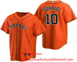 Women's Houston Astros #10 Yuli Gurriel Orange Cool Base Jersey