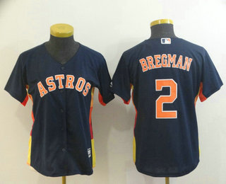 Women's Houston Astros #2 Alex Bregman Navy Blue Cool Base MLB Jersey