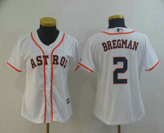 Women's Houston Astros #2 Alex Bregman White Home Cool Base MLB Jersey
