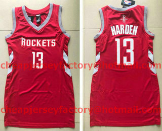 Women's Houston Rockets #13 James Harden Red Dress Jersey